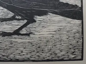 Jan Mankes - Schreeuwende kraai. Houtsnede uit Wendingen. kopen? Bied vanaf 225!