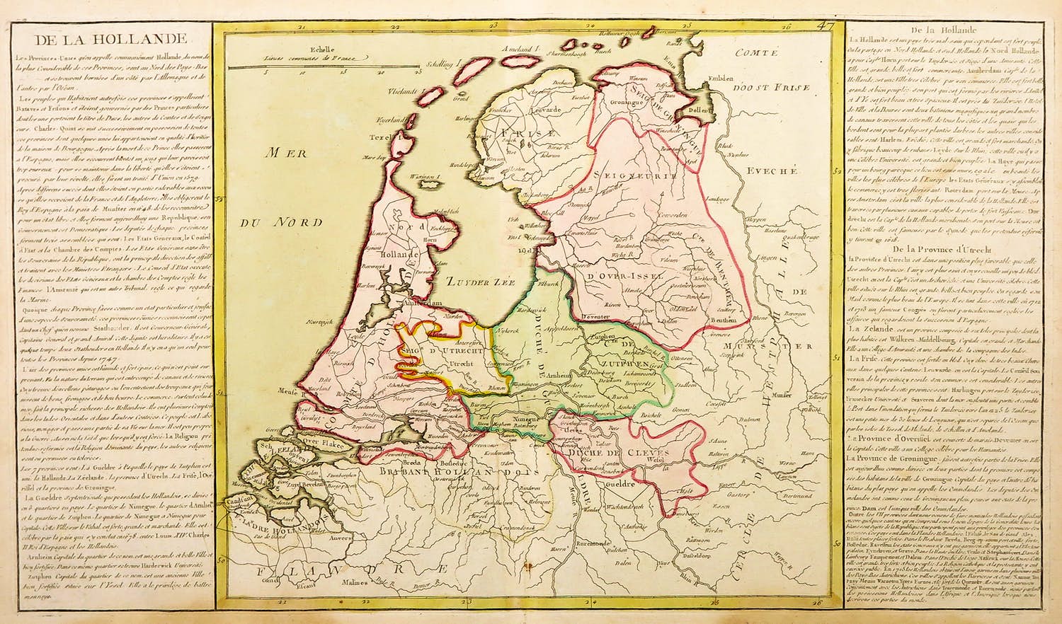 Jean-Baptiste Louis Clouet - Handgekleurde gravure, De la Hollande verkocht voor € 10!