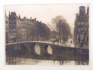 Willem Witsen - Amsterdams stadsgezicht met gracht en brug. verkocht voor € 30!