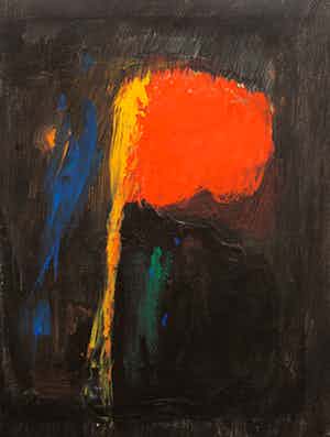 Eugene Brands - Drapeau rouge, gemengde techniek op dik papier (laatste keer!) verkocht voor € 995!