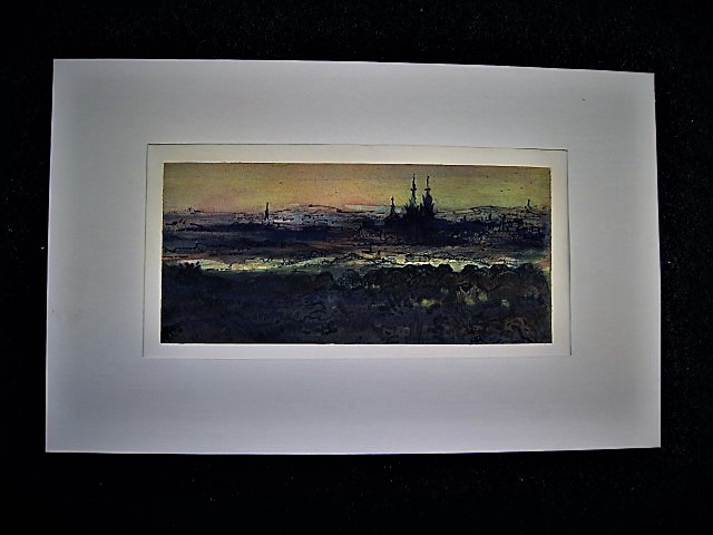 Henk van Gisteren - Fraaie AQUAREL "Landschap Limburg Mokerheide Cuijk st Martinuskerk"  kopen? Bied vanaf 1!