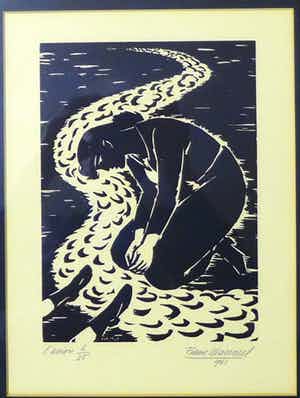 Frans Masereel - Linosnede uit 1951 kleine oplage 6/25 verkocht voor € 275!