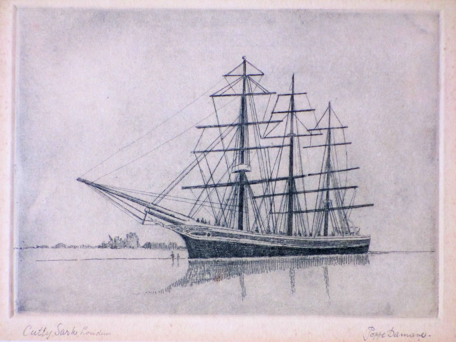 Poppe Damave - Cutty Sark Londen - Ets verkocht voor € 40!