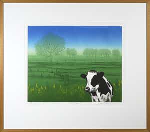 Hans Heijman - Zeefdruk, Polderland II - Ingelijst verkocht voor € 35!