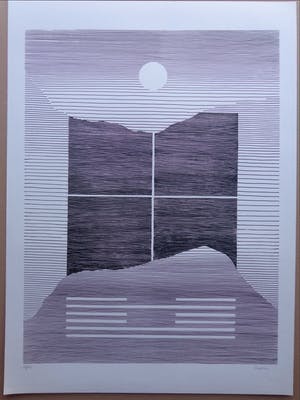 Michel Seuphor - LOT VAN 2 STUKS / GEOMETRIE / ZW-W LITHO / 75x55cm / SIG kopen? Bied vanaf 45!
