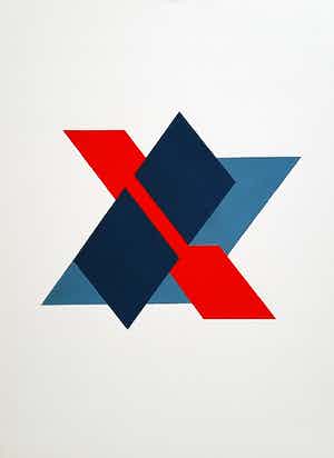 Kees Roovers - Abstract geometrische compositie verkocht voor € 195!