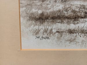 Jos Leurs - Landschap (sepia tekening) kopen? Bied vanaf 45!