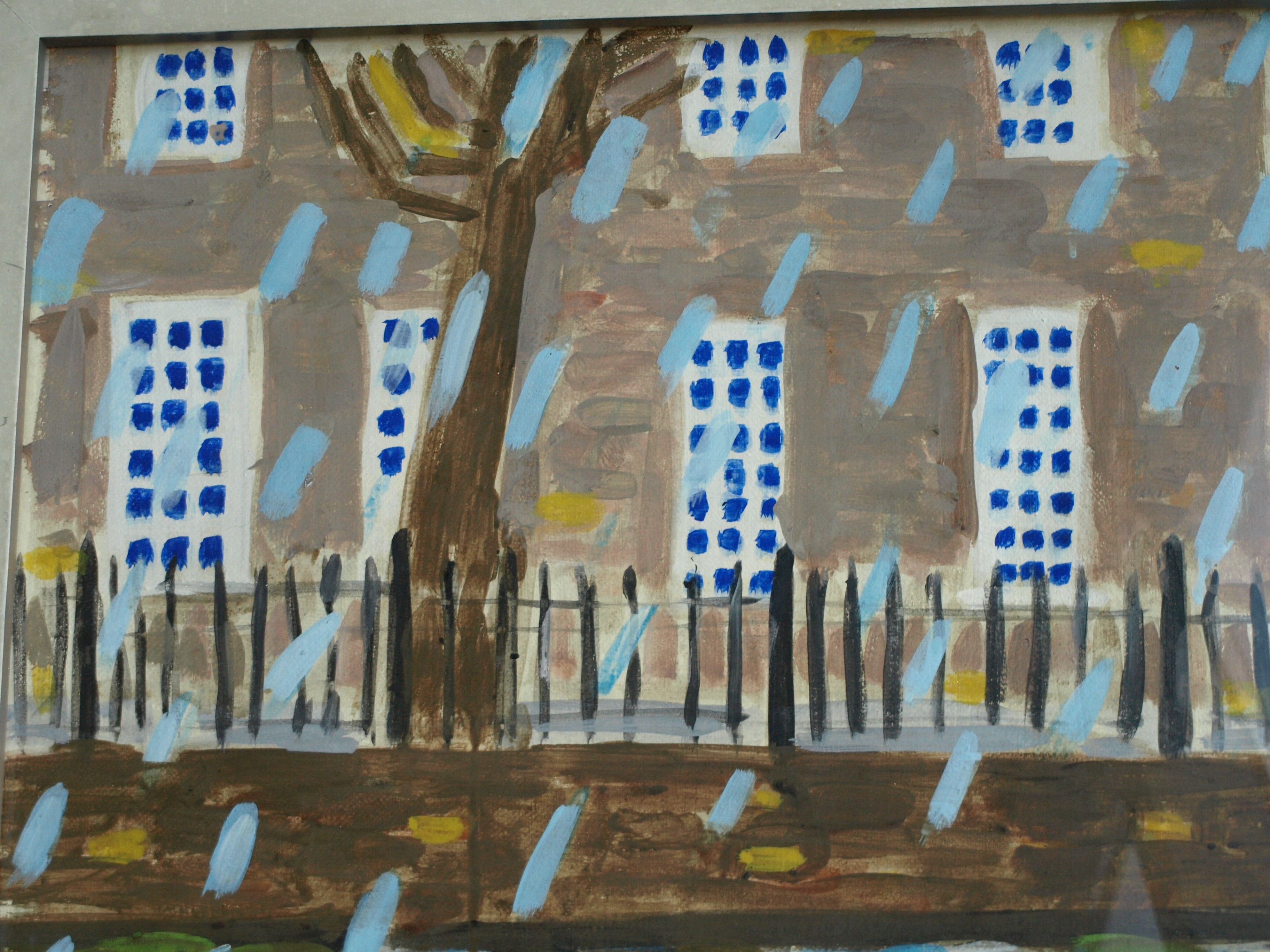 Wendelien Schonfeld - Tempera , Regen V – gesigneerd & ingelijst – ca 1985 kopen? Bied vanaf 50!