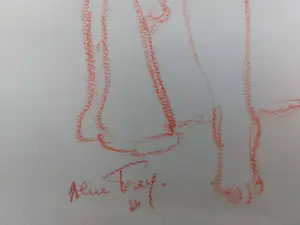 Alice Frey - tekening van een dame, gesigneerd en ingelijst kopen? Bied vanaf 75!