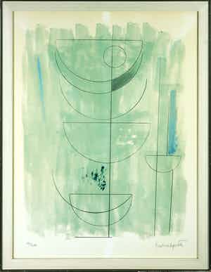 Barbara Hepworth - Litho, Green Man - Ingelijst verkocht voor € 1000!