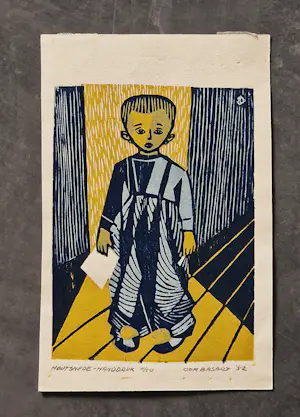 Cor Basart - Originele polychrome Houtsnede - 1952 - handdruk - kleine oplage (11/50) kopen? Bied vanaf 42!