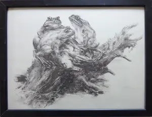 Piet Klaasse - LOT VAN 2 WERKEN / DIEREN / ZW-W OFFSET / 34x44cm / KADER kopen? Bied vanaf 1!