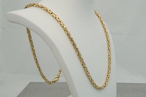 1234- Massief (102gr!) 18 karaats geelgouden "Konings" ketting - Lang formaat kopen? Bied vanaf 2800!