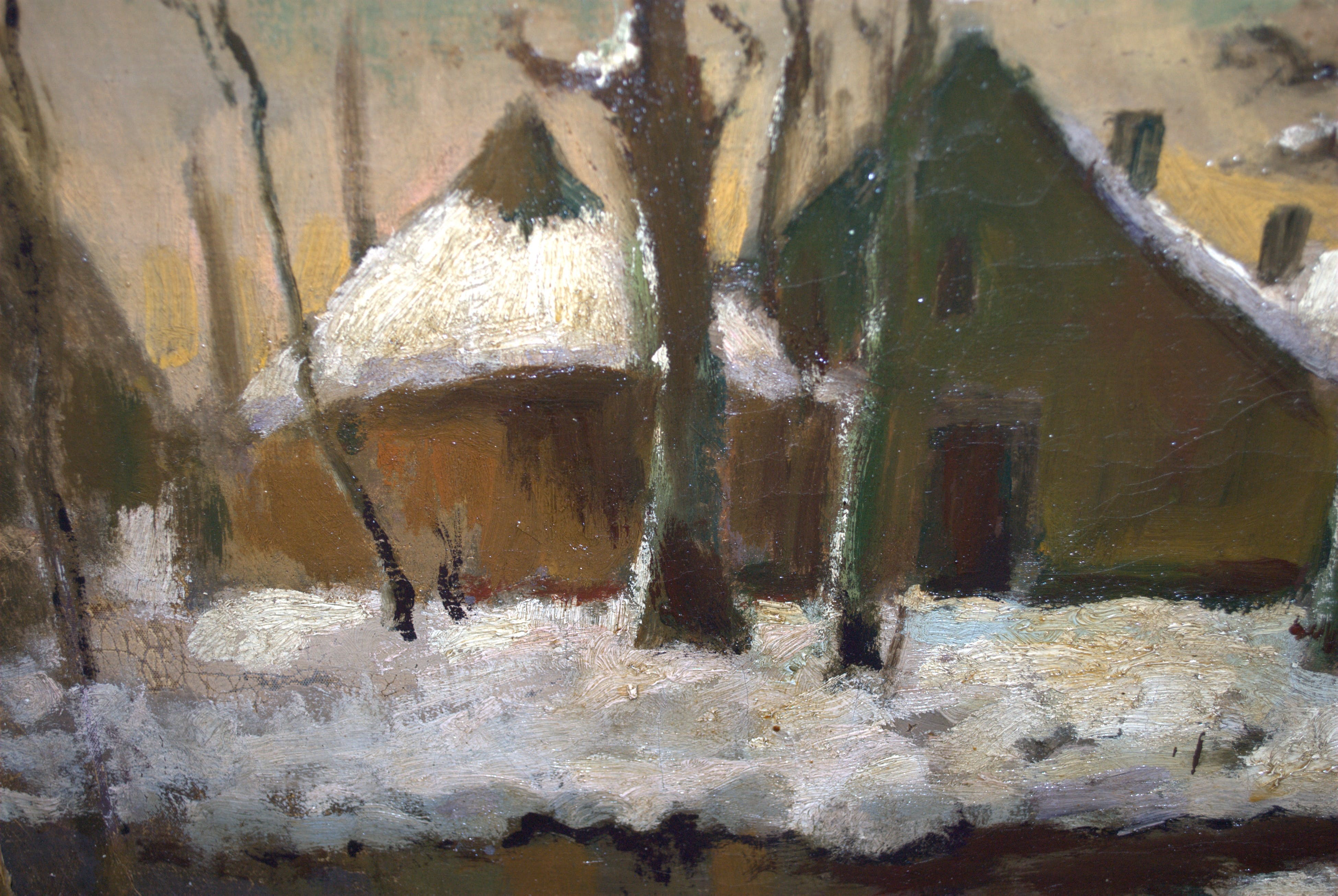 Frans de Nocker - Leidse School - winters tafereel - olieverf kopen? Bied vanaf 150!