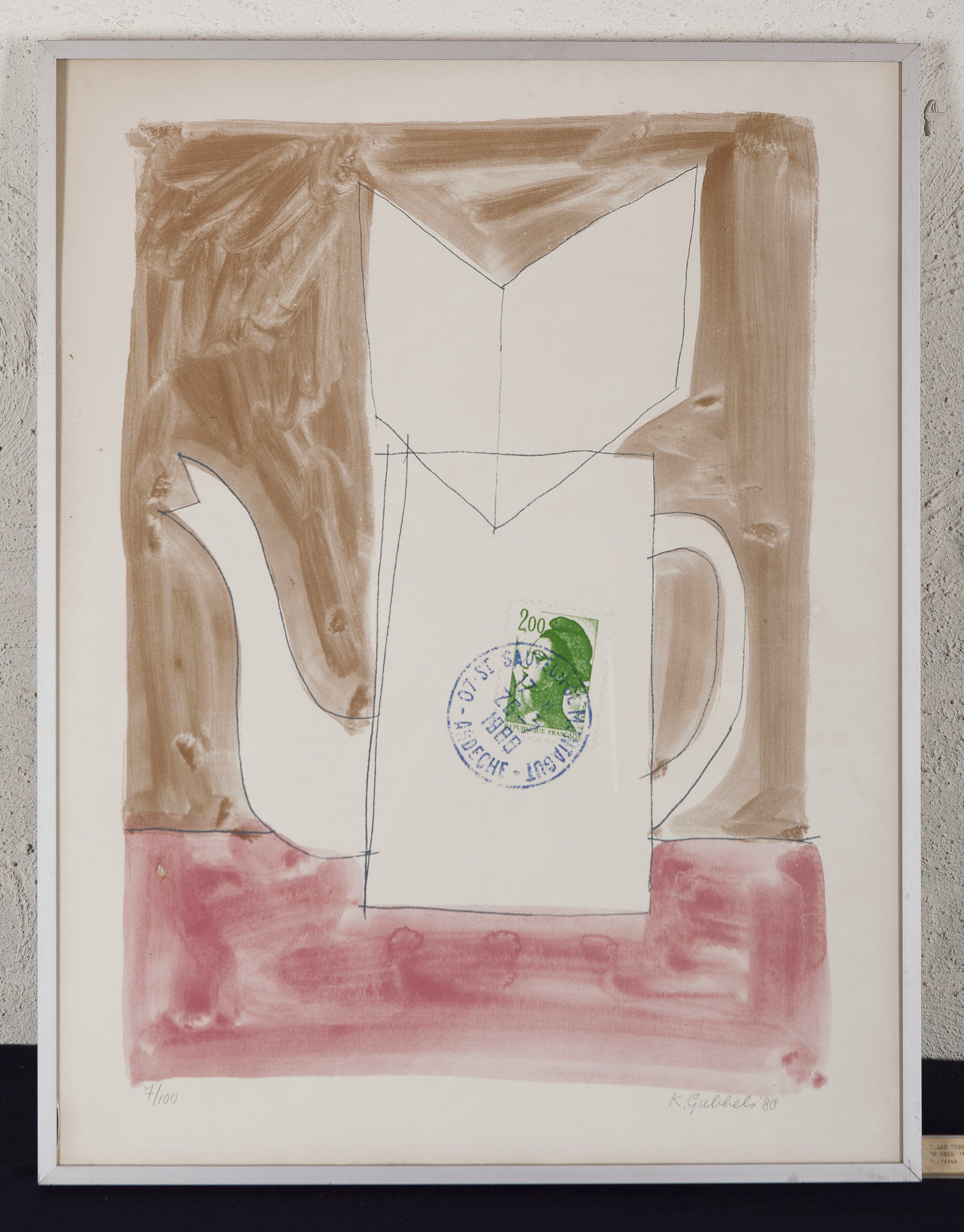 Klaas Gubbels - De hele dag thee en lezen - Zeefdruk op papier - 1988 - ed. 7/100- gesigneerd kopen? Bied vanaf 20!