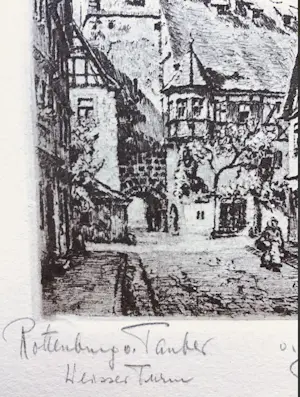 Paul Sollmann - Ets, Rothenburg o.d. Tauber,gesigneerd kopen? Bied vanaf 20!