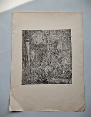 Marius Bauer - circa 1900 - grote lithografie " intocht Kavallerie in Algiers"potloodgesigneerd kopen? Bied vanaf 58!