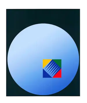 Friedrich Geiler - Kleurenzeefdruk GEOMETRISCHE COMPOSITIE Handgesigneerd kopen? Bied vanaf 79!