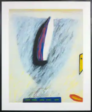 Kees Slegt - Olieverf op papier, Abstracte compositie - Ingelijst verkauft für € 40!