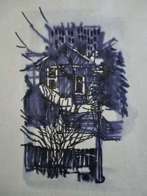 Niet of onleesbaar gesigneerd - 7 Tekeningen/Aquarellen div. kunstenaars oa Bob Damen Ben Snijders kopen? Bied vanaf 1!