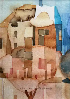 Kees van de Wetering - Mini-Art-4-Oude stad verkauft für € 35!