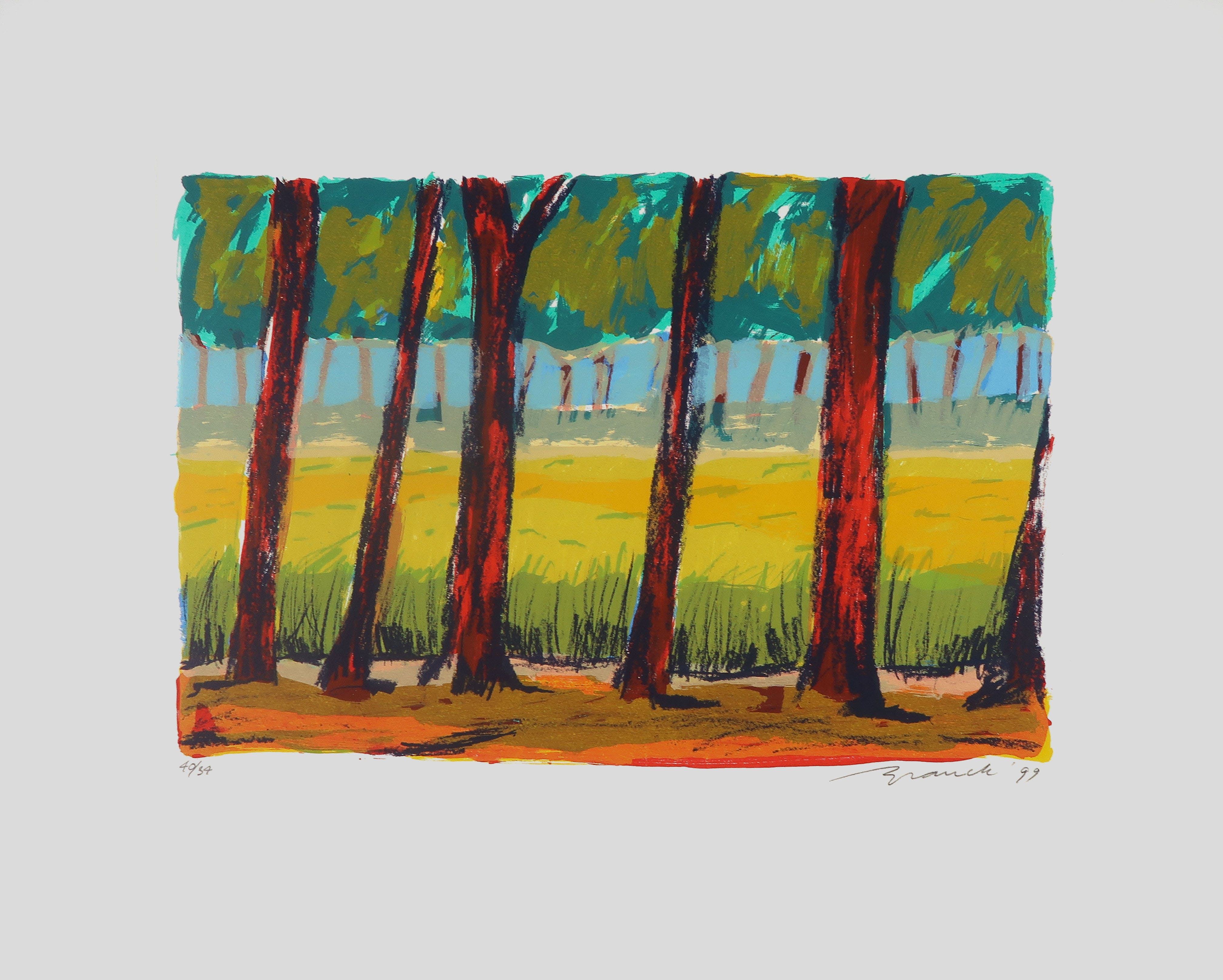 Willem Brauck - Zeefdruk, Landschap kopen? Bied vanaf 35!