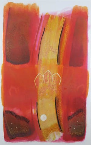 Tineke Looman - Gemengde techniek op papier, Mijmering, over de reis - Ingelijst kopen? Bied vanaf 1!