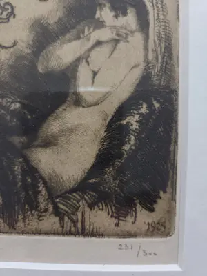 Victor Mignot - Naakt. Portret vrouw. Ex Libris. kopen? Bied vanaf 139!