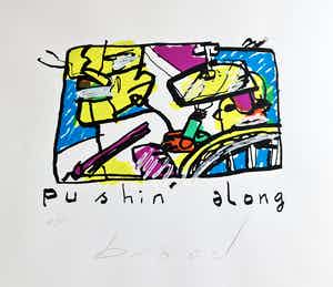 Herman Brood - Pushin Along - gesigneerd - 135 ex - ingelijst verkocht voor € 250!