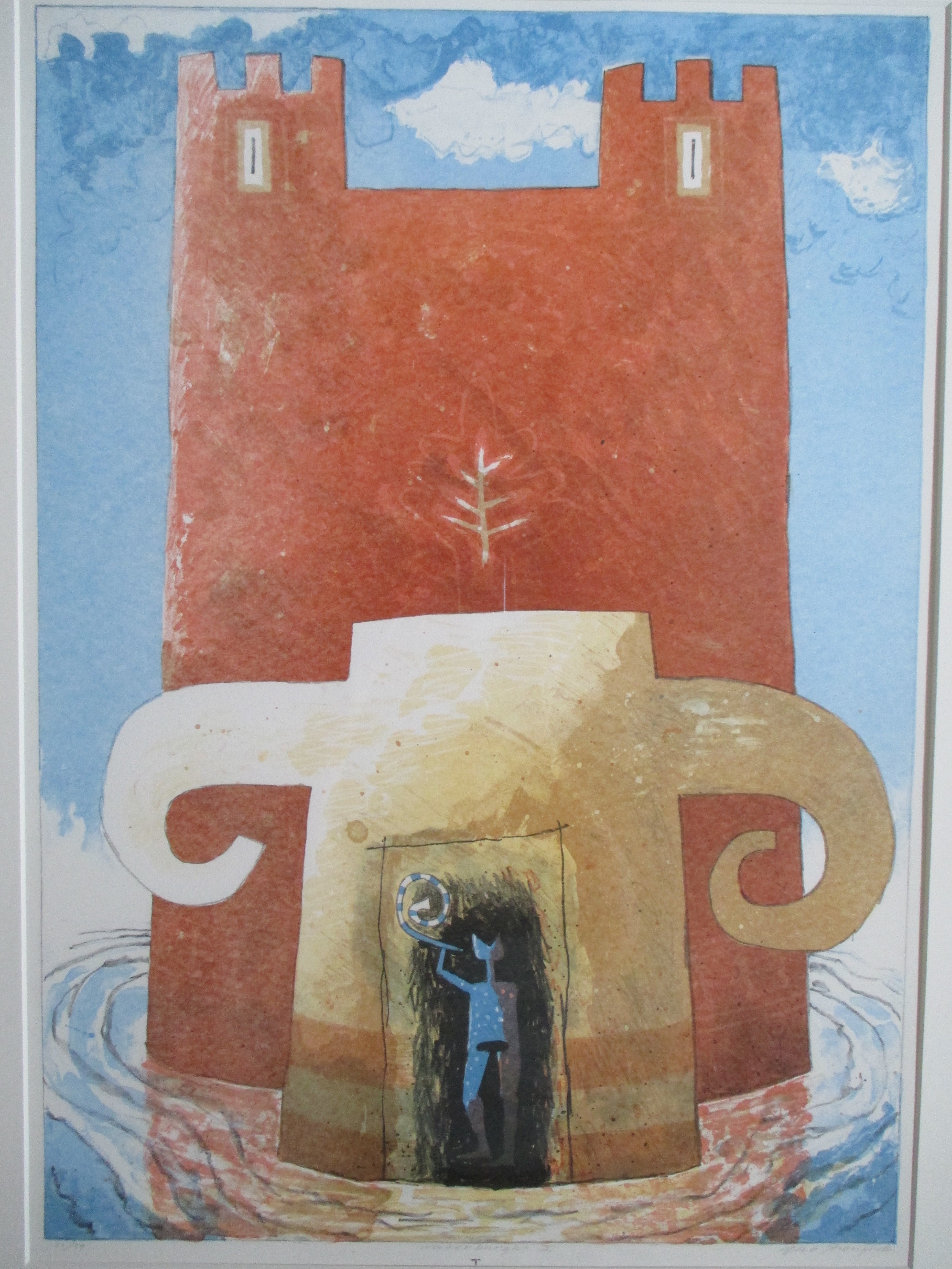 Gert Strengholt - Ingelijste litho 'Water burght II' Barth lijst verkocht voor € 55!