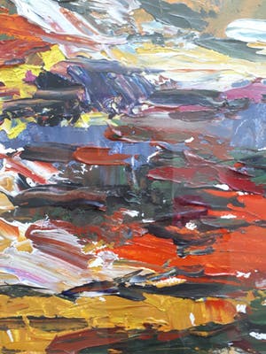 Berry Brugman - Olieverf op papier, Landschap - Ingelijst kopen? Bied vanaf 120!