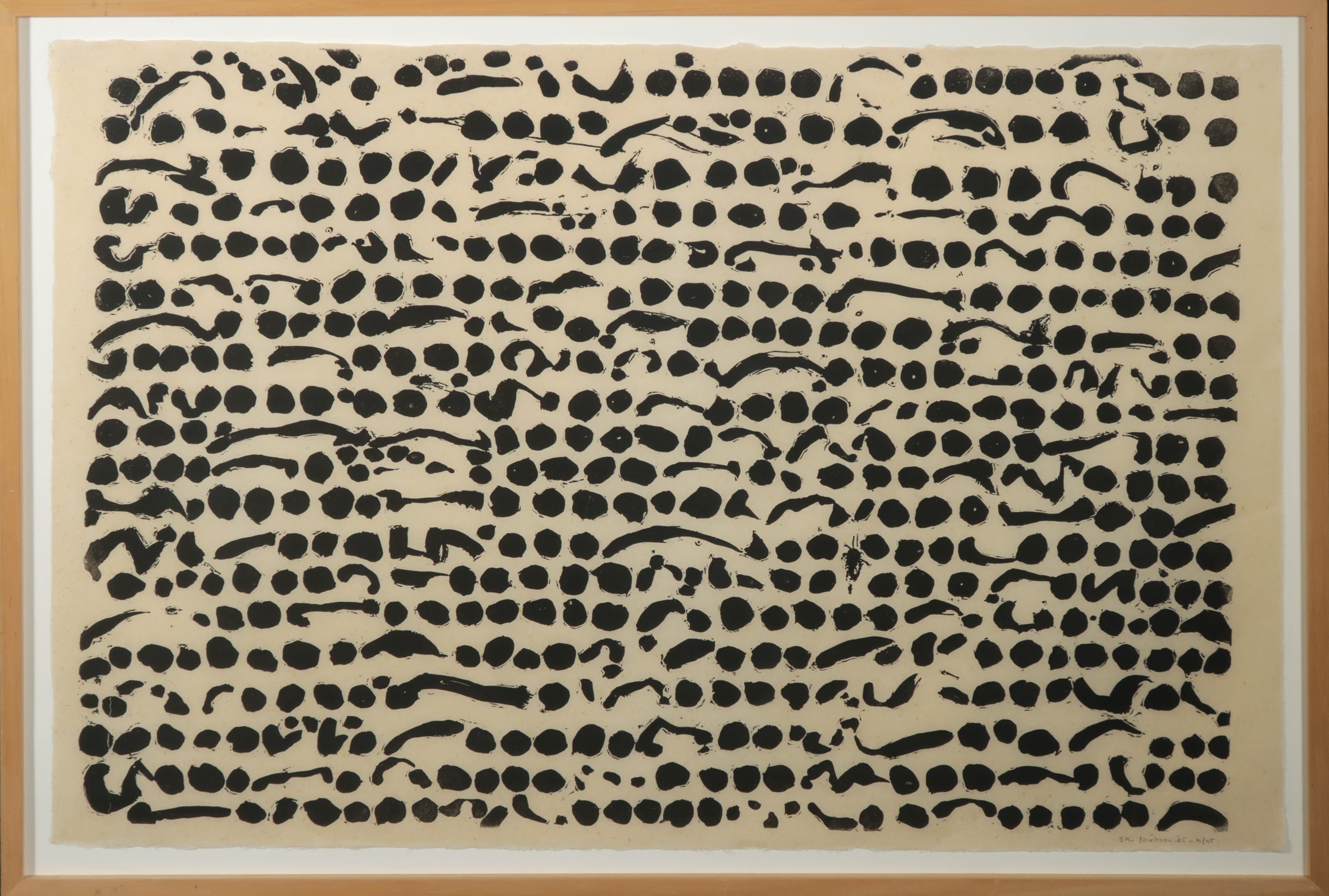 Jef Diederen - Lino op Japans papier, Krekels - Ingelijst verkocht voor € 70!