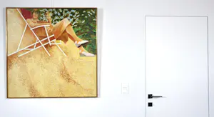 Aat Verhoog - PM – "Contre-jour" Tegenlicht, Olie op doek, Gesigneerd, 100x100 cm, 1978 kopen? Bied vanaf 490!