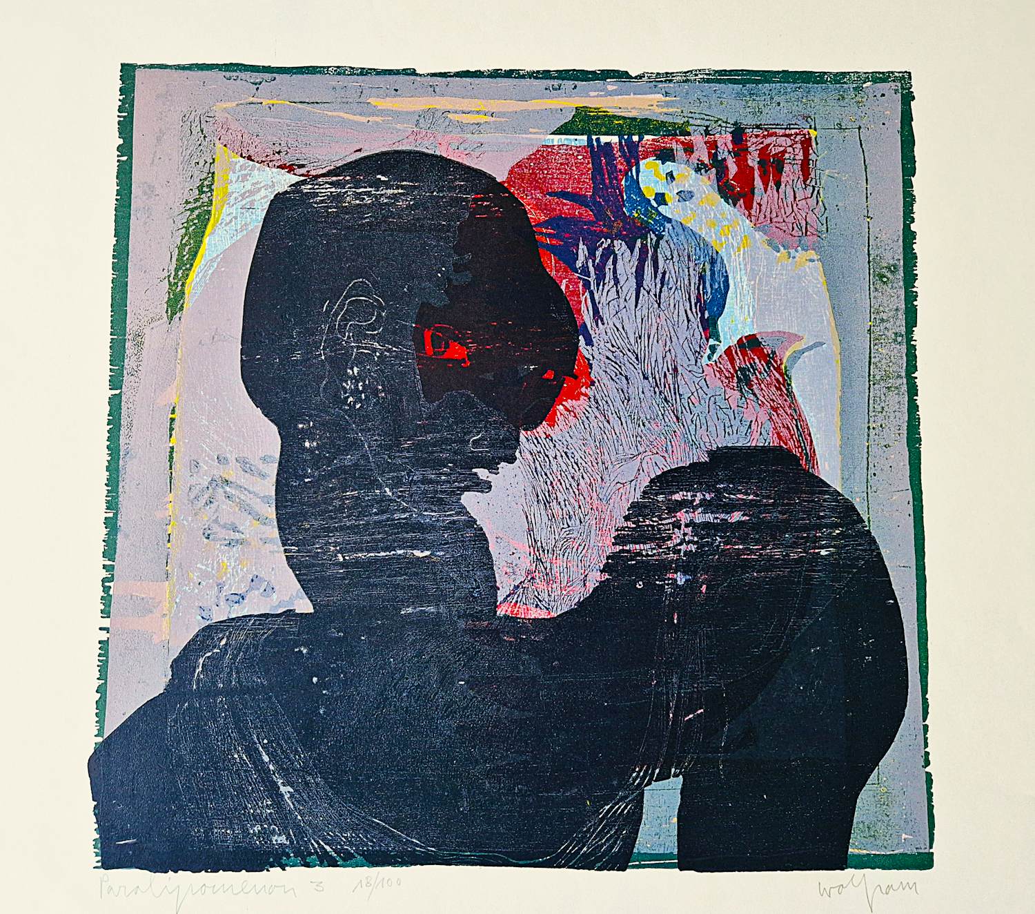 Peer Wolfram - Grote kleuren lithografie "Paralyromenon 3" - beperkte oplage (8/100) kopen? Bied vanaf 36!