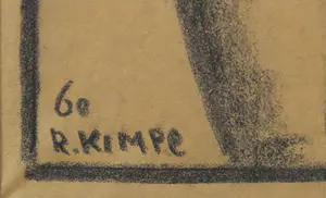 Reimond Kimpe - Houtskool, Vrouw met witte kraag - Ingelijst kopen? Bied vanaf 650!