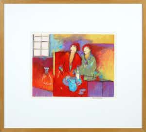 Arthur Bernard - Zeefdruk, Zonder titel 6 - Ingelijst verkocht voor € 35!