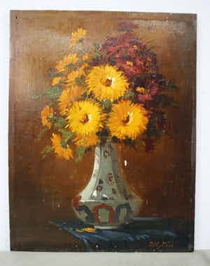 Tilly Moes - Stilleven met chrysanten in vaas verkocht voor € 95!