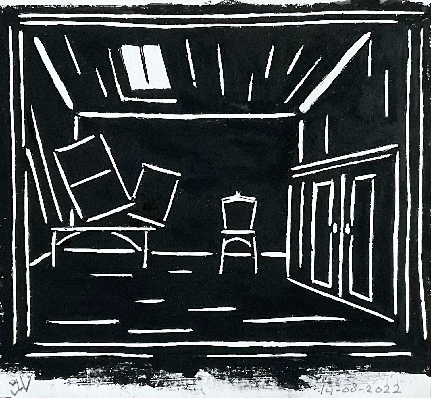 Jan Willem Versteeg - Chambre ( houtsnede ) kopen? Bied vanaf 1!