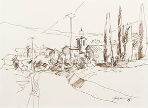 Piet Snoeren - Pentekening, Rousson kopen? Bied vanaf 1!