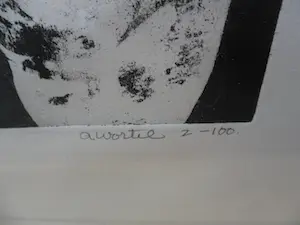 AcheterAns Wortel - Ets/Aquatint. Getiteld, Hangend aan wat ze doen in het donker.? Enchérissez de 70!