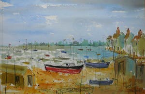 Niet of onleesbaar gesigneerd - Bootjes op het strand (II) -aquarel- kopen? Bied vanaf 10!