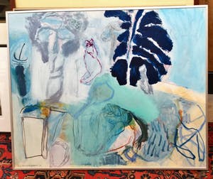 Niet of onleesbaar gesigneerd - c3356-6, abstracte compositie in blauwtinten kopen? Bied vanaf 10!