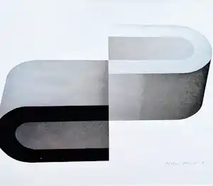 Yvonne Kracht - een in 1971 gemaakte monochrome zeefdruk - Abstractie - bep. oplage (55/200) vendu pour 75€ !