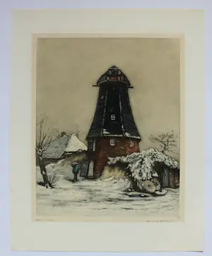 AcheterHendrik de Laat - Kleuren ets molen in Haren Noord Brabant? Enchérissez de 75!