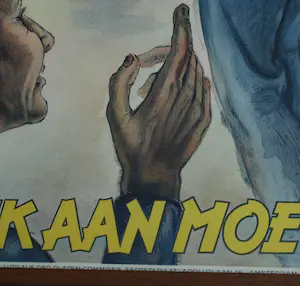 Hans Bolleman - Ingelijst affiche , Werk veilig! Denk aan moeder - 1942 kopen? Bied vanaf 100!