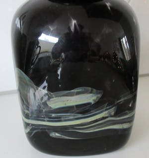 Mdina kunstglas - Vierkante zwarte studio glazen karaf met luster decoratie kopen? Bied vanaf 48!