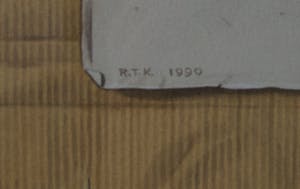 Ria Tensen-Kooy - Aquarel - Vier veertjes, droogbloem, schelp - Ingelijst kopen? Bied vanaf 70!