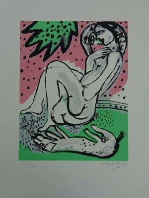 Corneille - NAAKTE VROUW / KLEURLITHO / 70x50cm / SIG / 1973 kopen? Bied vanaf 130!