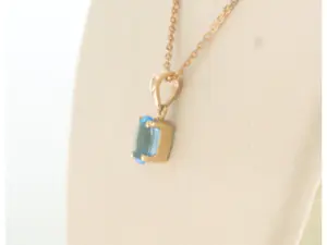 14k rosé gouden collier met hanger bezet met topaas - 45 cm kopen? Bied vanaf 130!