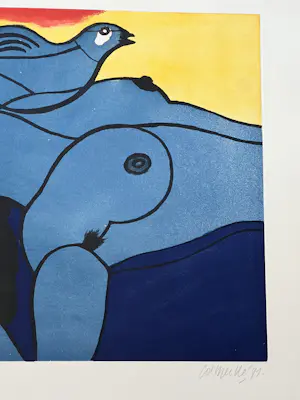 AcheterCorneille - Ets / Aquatint Vrouw en vogel, 1991? Enchérissez de 450!